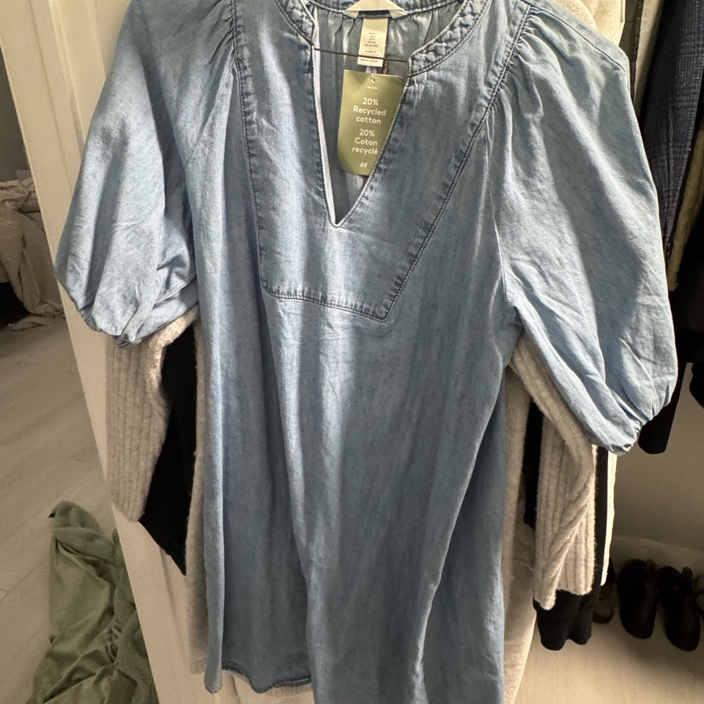 Zara Light Blue Long Sleeve Dress